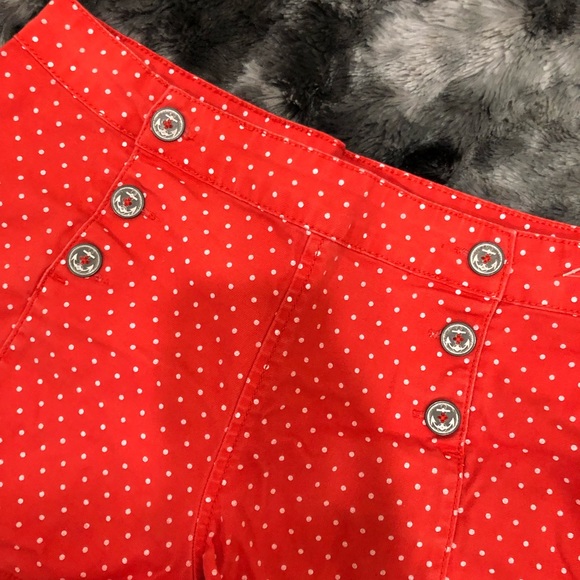 BULLHEAD RED POLKA DOT BUTTONS HIGH RISE SHORTS SZ 9 - Picture 4 of 8